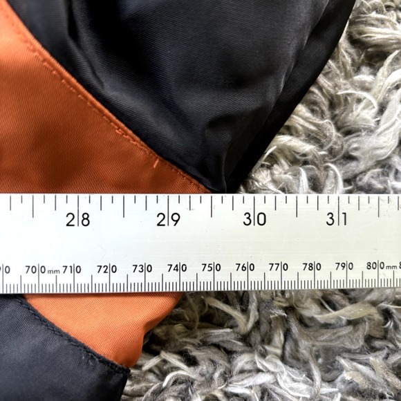 HARLEY DAVIDSON BLACK & ORANGE NYLON FULL ZIP BOMBER JACKET MEN'S SIZE XL - Picture 5 of 8